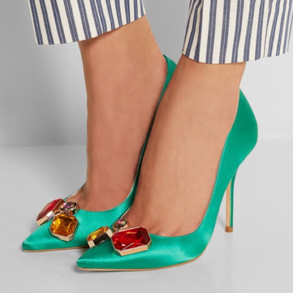 Sophia Webster Satin Lola Gem Pump